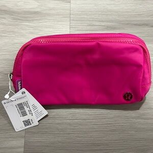 Lululemon pink every where belt bag silver hardware